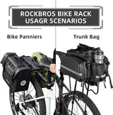ROCKBROS Rear Bike Bicycle Cargo Rack Aluminum Alloy 115 lbs Capacity Black