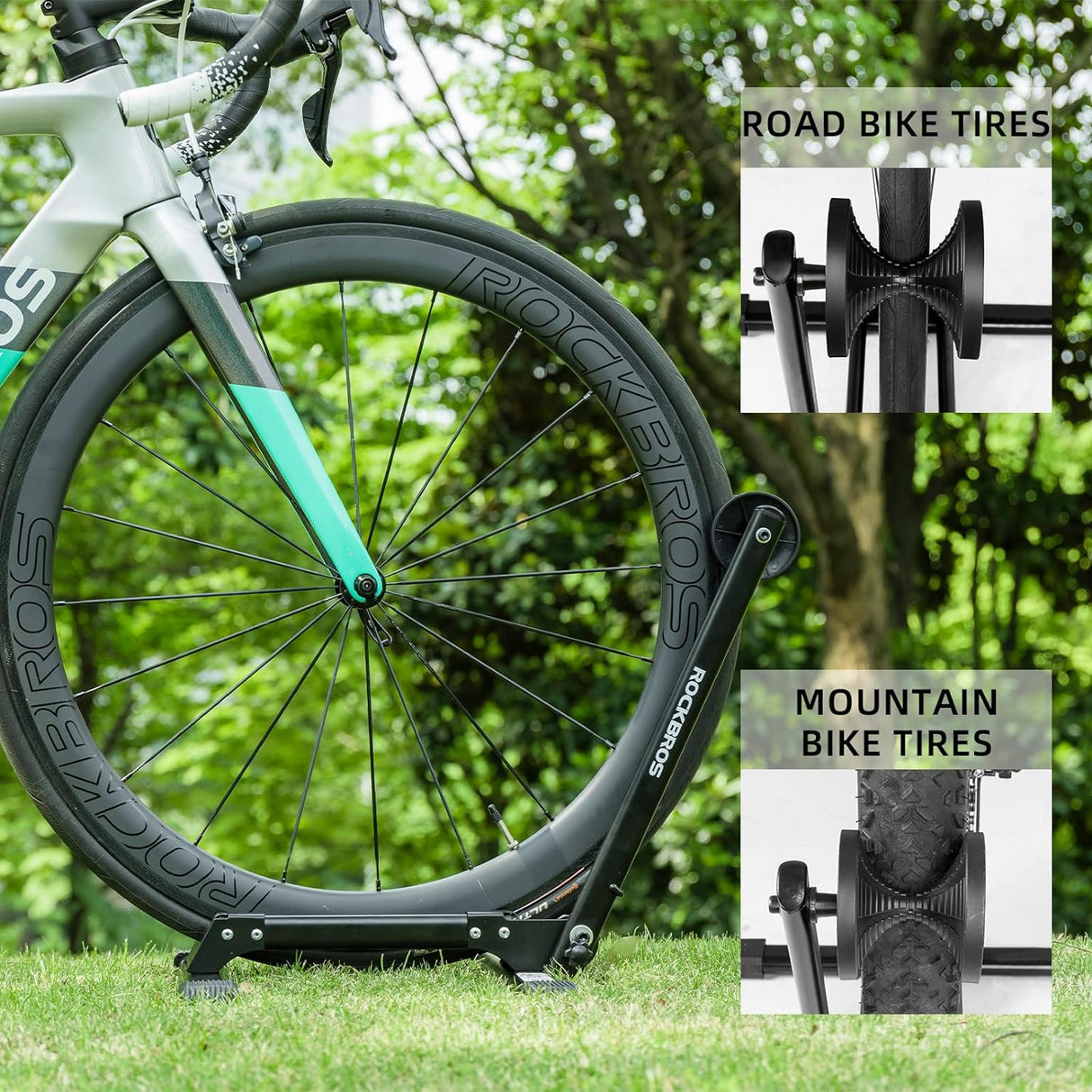 Foldable Carbon Steel Floor Bike Stand for 20"-29" Wheels