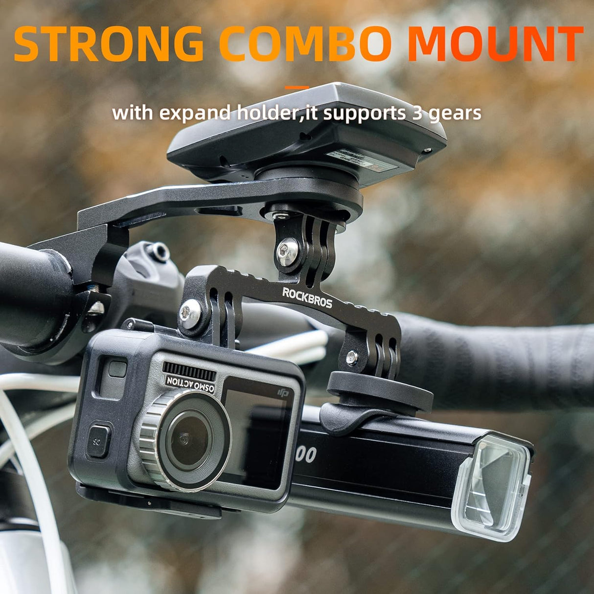 ROCKBROS Out Front Bike Mount Cycling Computer Mount Bike Handlebar 1.25''/ 31.8mm