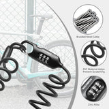 ROCKBROS Bike Lock Cable Combination Bicycle Lock - 6FT Long, Portable, Anti-Theft