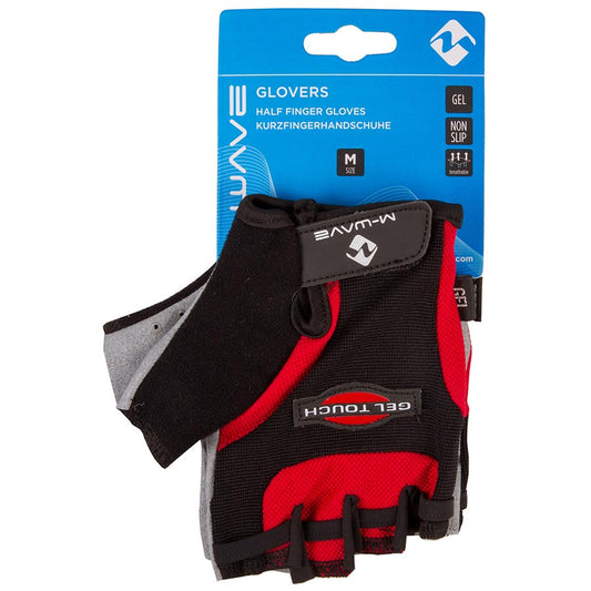 M-Wave Gel-Tight Half Short Finger Gloves Red M Pair