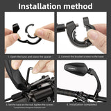 ROCKBROS Bike Rear View Mirror Handlebar eBike Mirror Mountain Bike Bicycle Mirrors