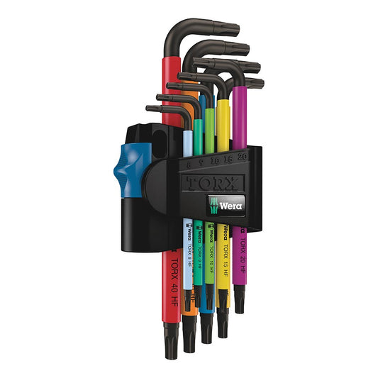 Wera 967/9 TX HF 1 L-Key Torx Wrench Set - 9 Piece with Holder Multicolor