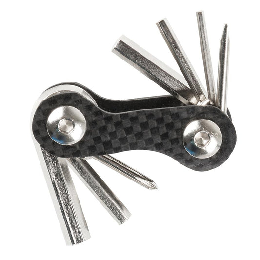 M-Wave Mini 7 Carbon Multi-Tools Number of Tools: 7 Hex 2mm 3mm 4mm 5mm 6mm Phillips Flat Head