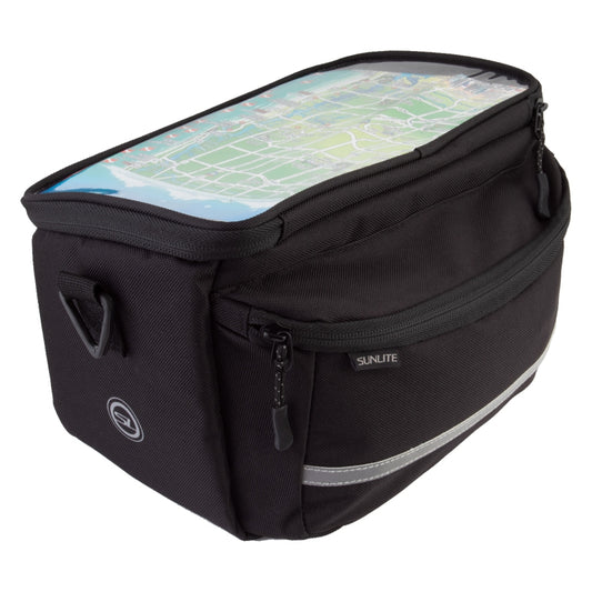 Sunlite Handlebar Map Bag Quick Release 9.8x5.5x7.1` 350 c.i. Black