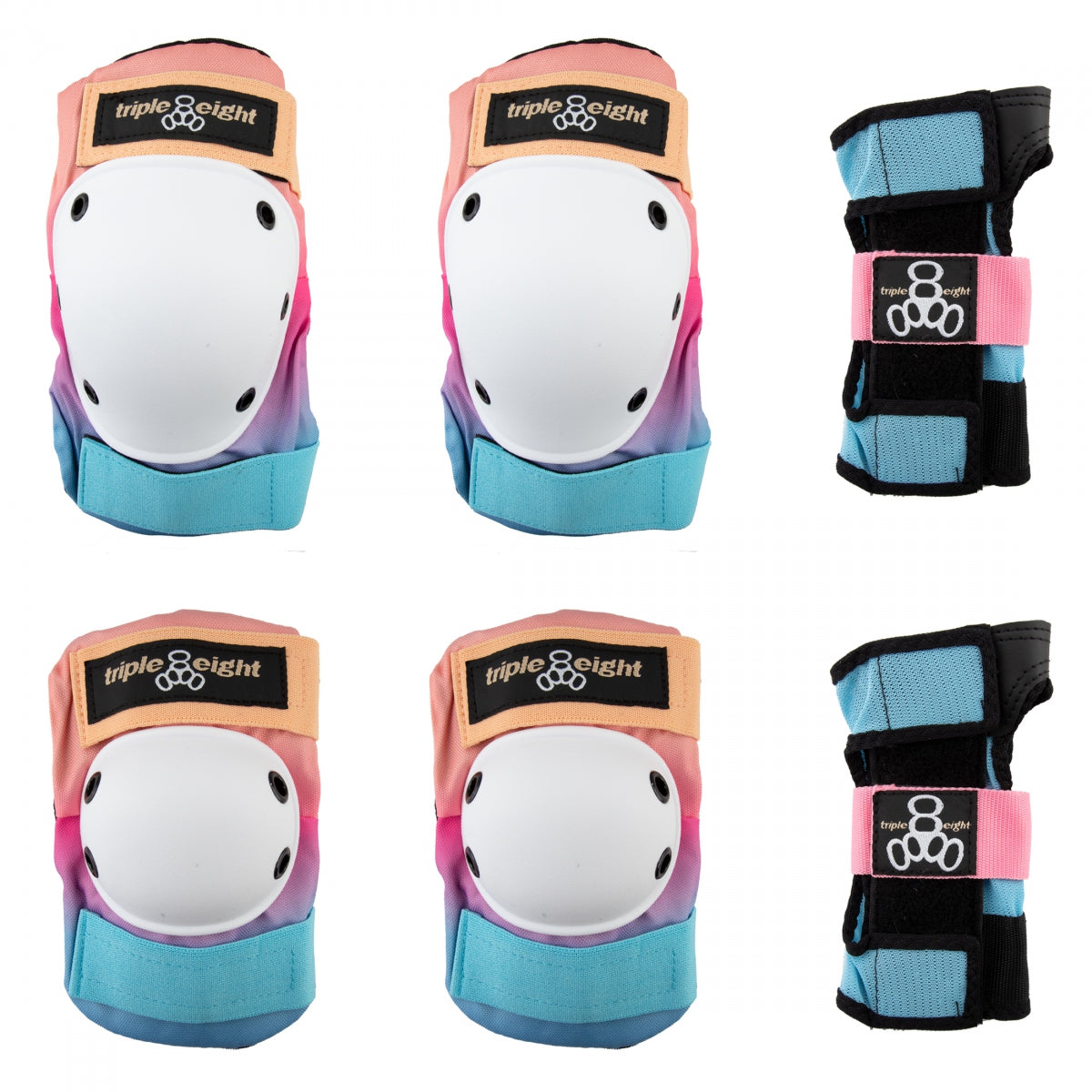 PAD SET TRIPLE8 SAVER-3 ELBO/KNE/WRST MD SUNSET FADE