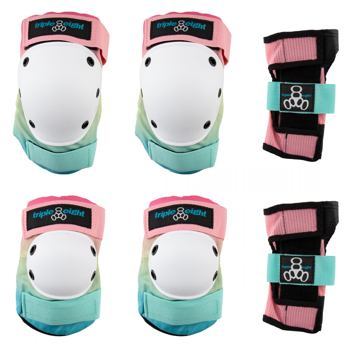 PAD SET TRIPLE8 SAVER-3 ELBO/KNE/WRST LG SHAVED ICE FADE