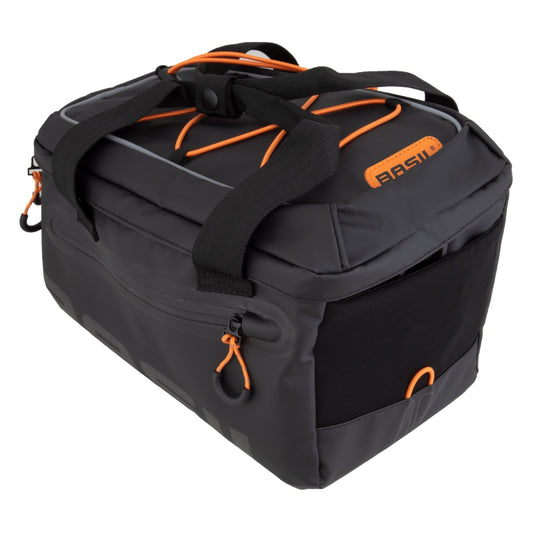 Basil Miles Tarpaulin Trunk Bag UBS UBS / Straps 12.6x7.9x7.9` 427 c.i. Black/Orange