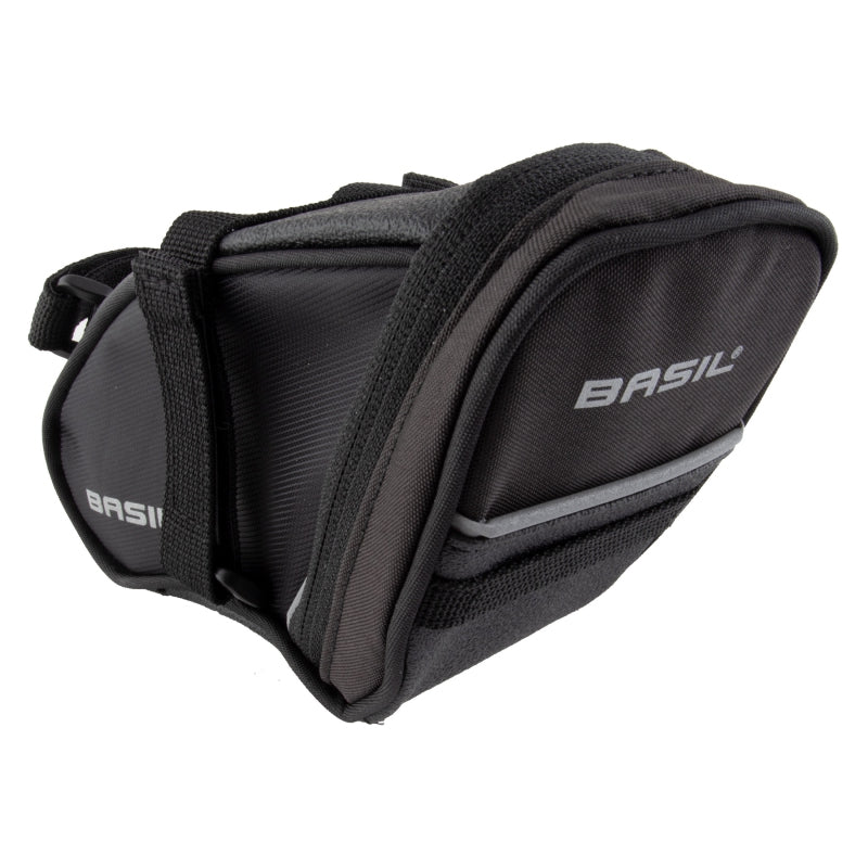 Basil Sport Design Saddle Bag - 1L Strap Mount Black