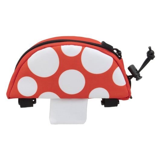 Snack! Mushroom Frame Bag Velcro Straps 8x5x1.5` 60 c.i. Red/White