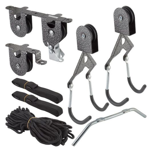 Delta Deluxe Ceiling Hoist Bike Storage Rack  -  1-Bike Utility Straps Included