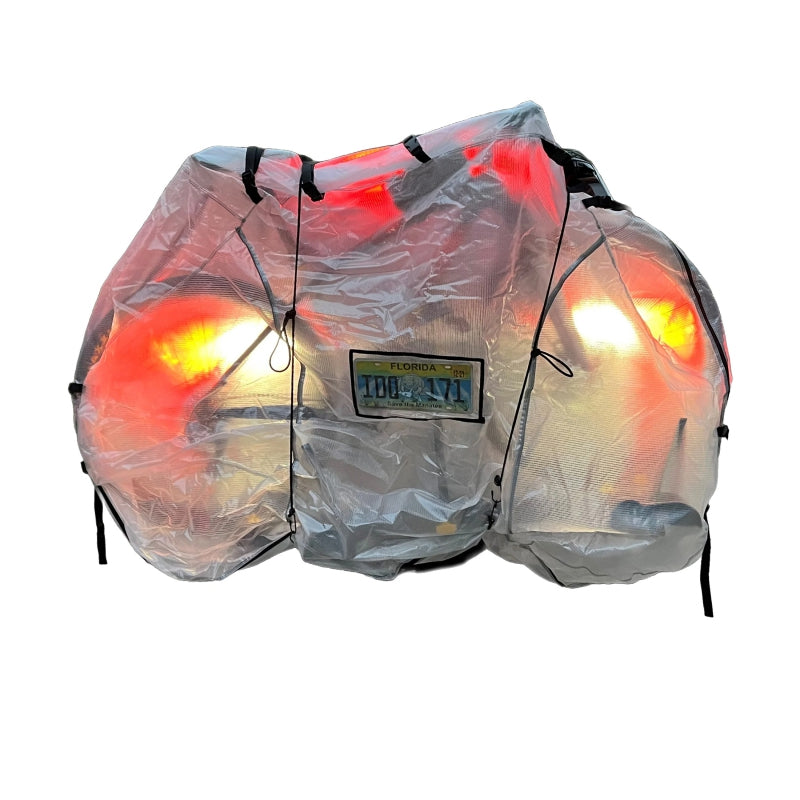 Bikase Dual or Single E-Bike Cover Dual Bike Cover Up to 2 Bikes 80x36x50` Scrim Clear