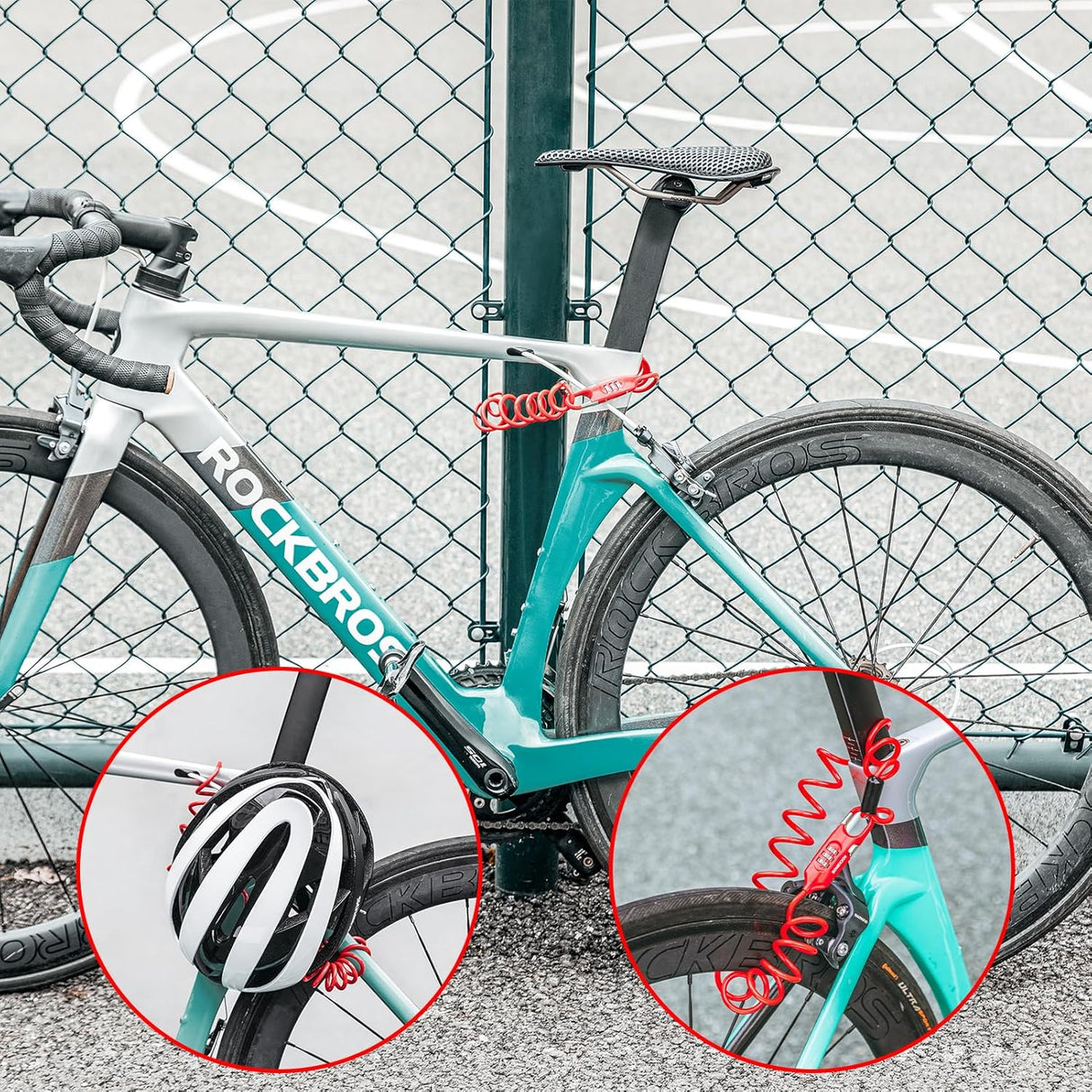 ROCKBROS Bike Lock Cable Combination Bicycle Lock - 6FT Long, Portable, Anti-Theft