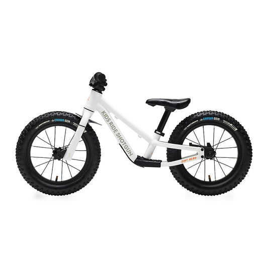 Kids Ride Shotgun Dirt Hero 14 Push Bike 14 Without Brake White