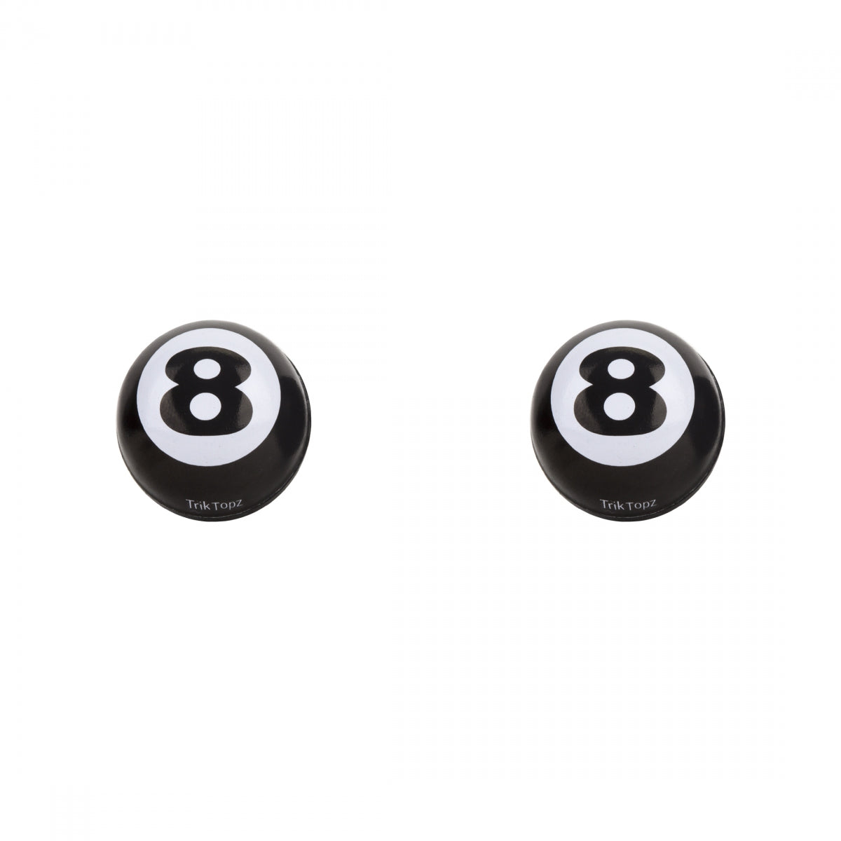 VALVE CAPS TRIKTOPZ 8-BALL BLK 1pr/PK
