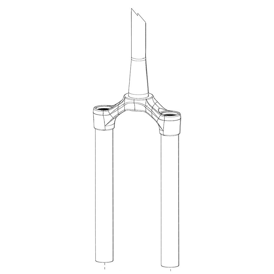 RockShox Crown/Steerer/Uppertube Assembly - Pike DJ Solo Air 26" 40mm Offset Aluminium Taper Steerer 0.5mm Thread Pitch B1 Bla ck