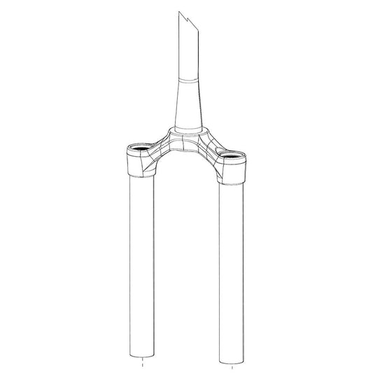 RockShox Crown/Steerer/Uppertube Assembly - Pike DJ Solo Air 26" 40mm Offset Aluminium Taper Steerer 0.5mm Thread Pitch B1 Bla ck