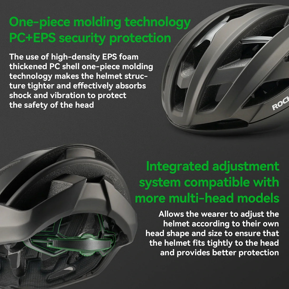 Cycling Helmet  Bionic Support  Antibacterial Liner  Adjustable Fit