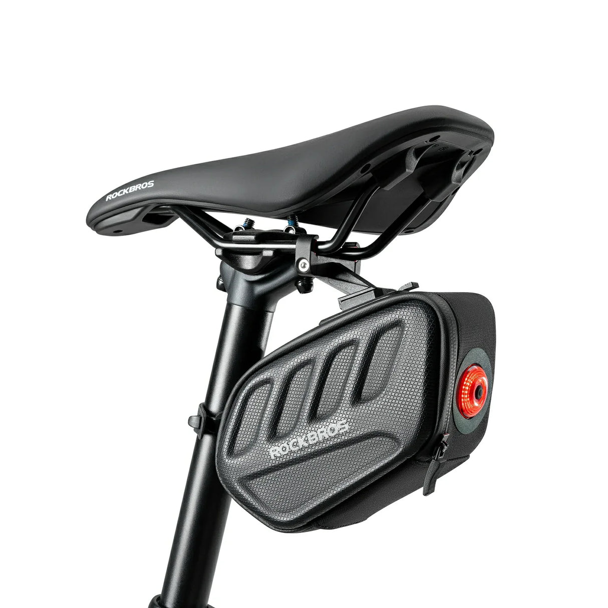 ROCKBROS 3D Shell Saddle Bike Seat Bag with Light Tail