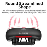 ROCKBROS Bicycle Saddle Shockproof Leather Cushion Reflective Cycling Bike Seat With Handle