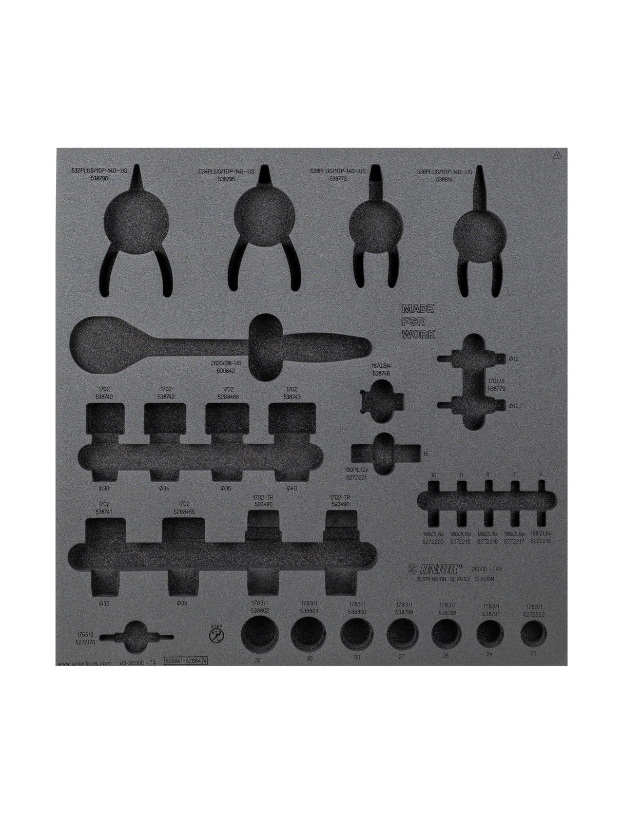 Unior Drawer Foam Insert Suspension 3 Tool