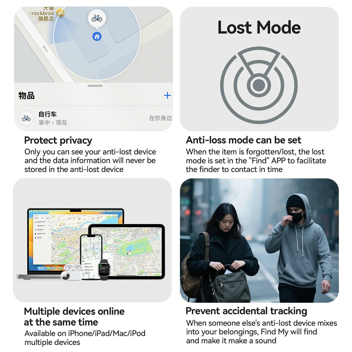 Bike Locator Anti Theft Device Compatible Apple AirTag