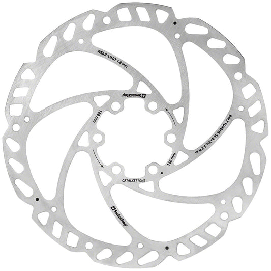 SwissStop Catalyst One Disc Rotor - 160mm 6-Bolt Silver
