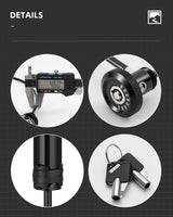 【ROAD TO SKY】ROCKBROS Bicycle Lock Hidden Handle Lock Mini Lock Bike Cable Lock Hidden in Handlebars Helmet Lock Zinc Alloy Lock Cylinder Aluminum Shell 25.6 inches for Roadbike