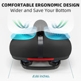 ROCKBROS Comfort Gel Bike Seat Breathable Waterproof Saddle Cruiser/Mountain/Fat Bikes