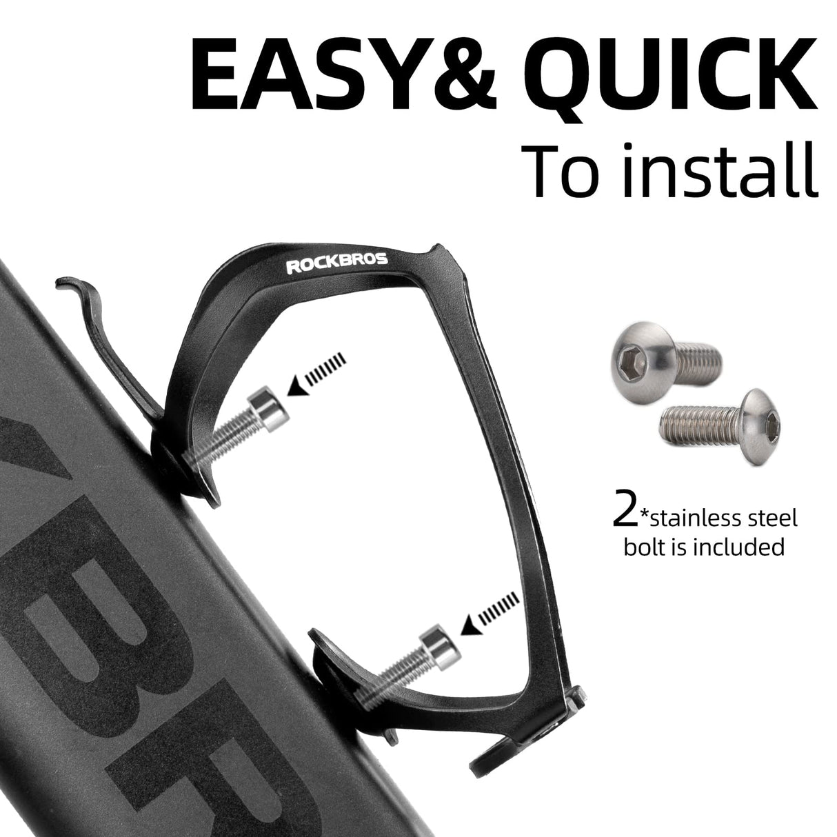 ROCKBROS Lightweight Aluminum Bike Water Bottle Cage Secure Adjustable Holder for Cycling