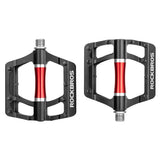 ROCKBROS MTB Pedals Platform Bike Pedal Aluminum 9/16" Bicycle Pedal Non-Slip Lightweight Flat Pedals for BMX Road Mountain Bikes