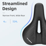ROCKBROS Comfort Gel Bike Seat Breathable Waterproof Saddle Cruiser/Mountain/Fat Bikes