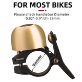 ROCKBROS Copper Alloy Bike Bell, Loud Classic Ring, Fits 21-23mm Handlebars for Adults