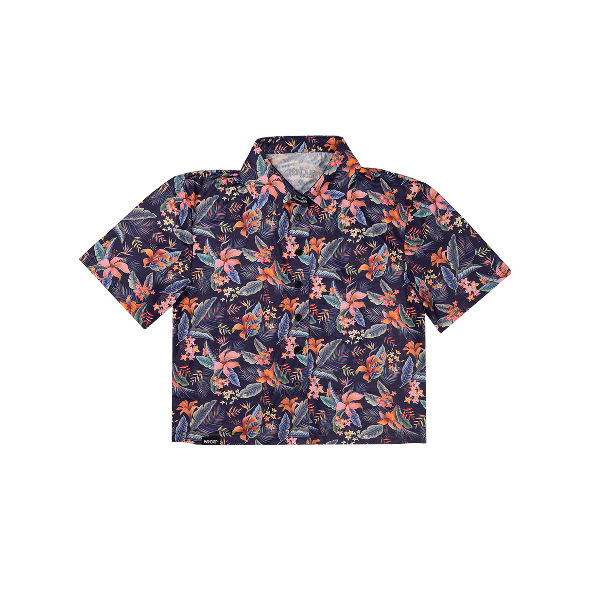 Cropped FlexGRID Button Up - Midnight in Maui
