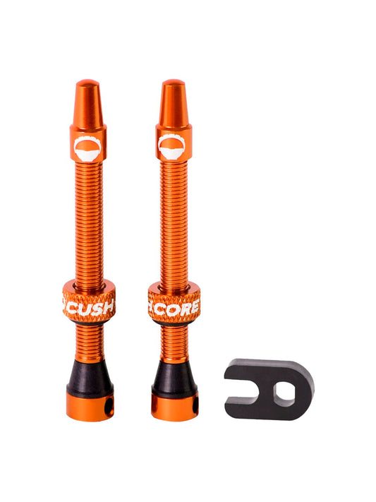 CushCore Tubeless Presta Valve Set - 55mm Orange