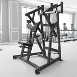Excel Iso-Lateral Low Row - Muscle D Fitness - Plate Load Seated Row - Gas Shock Assisted Seat Adjustment - Weight Storage Pins