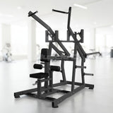 Excel Iso-Lateral Wide Pulldown - Muscle D Fitness - Plate Load Lat Pulldown - Piston Assisted Seat Adjustment - Plate Storage Pegs