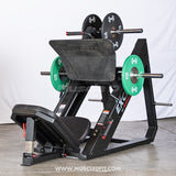 Excel Linear Leg Press - Muscle D Fitness - Plate Load Leg Press - Adjustable Back Pad - Plate Storge Pegs