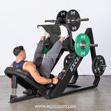 Excel Linear Leg Press - Muscle D Fitness - Plate Load Leg Press - Adjustable Back Pad - Plate Storge Pegs