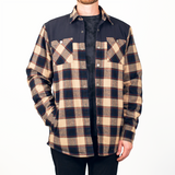 Flannel Jacket - Navy/Tan Plaid