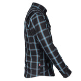 Protective Flannel Shirt - Black and Blue Stripes with Pads