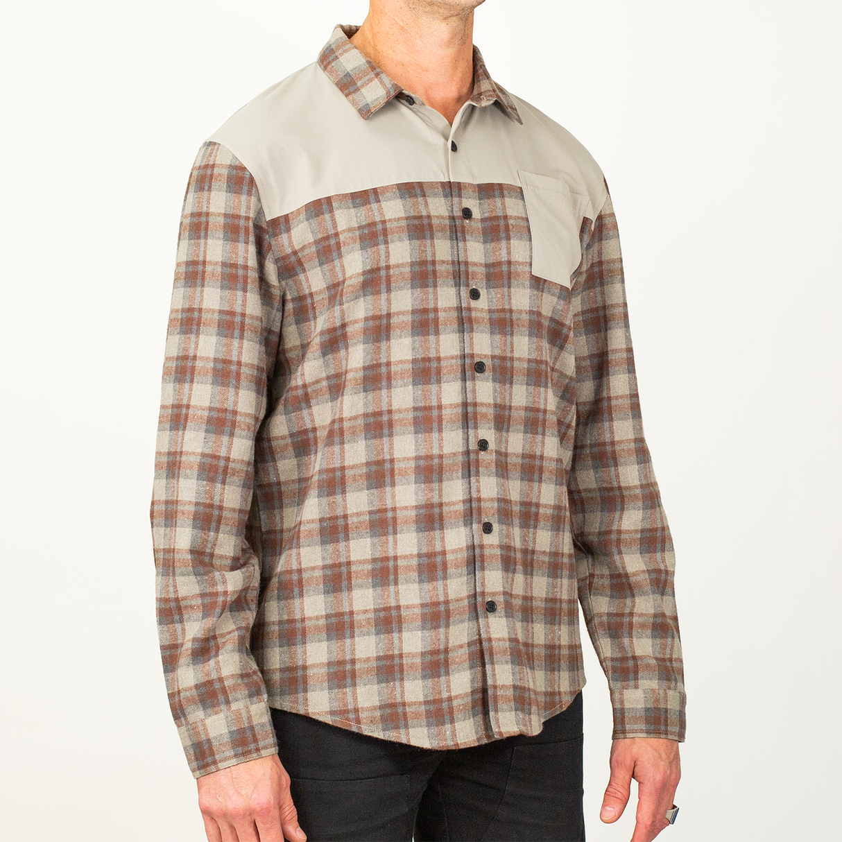 FlexTop Flannel - Saddle Brown/Sand
