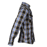 Protective Flannel Shirt - Grey Checkered and Yellow Stripes with Pads