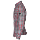 Protective Flannel Shirt - Grey and Red Stripes with Pads
