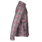 Protective Flannel Shirt - Grey and Red Stripes with Pads