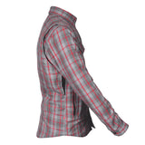 Protective Flannel Shirt - Grey and Red Stripes with Pads