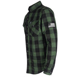 Protective Flannel Shirt - Dark Green Checkered with Pads