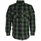 Protective Flannel Shirt - Dark Green Checkered with Pads