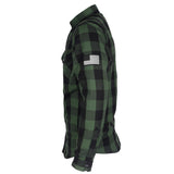 Protective Flannel Shirt - Dark Green Checkered with Pads