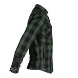 Protective Flannel Shirt - Dark Green Checkered with Pads